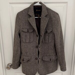 Men's Brown Tweed Military Jacket